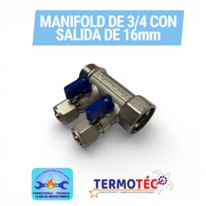 Manifold 3/4 Azul 2 Salidas De 16mm